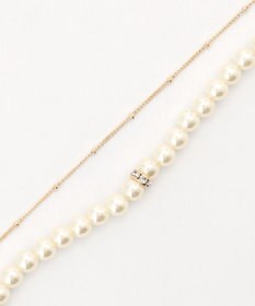 ANY SIS 2連パール調チェーン ネックレス