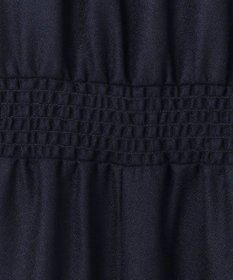 組曲 L 【WEB限定・KUMIKYOKU NAVY】ウールジョーゼット バンドカラーワンピース