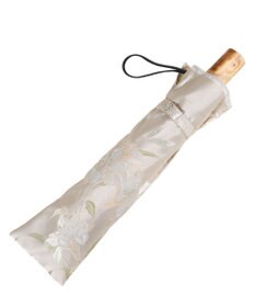 槇田商店 絵おり 百合(ゆり) 折りたたみ傘 クリーム