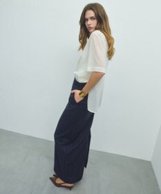 BEIGE， 【セットアップ対応】GEORGE / ウールストライプ ハイウエストスカート
