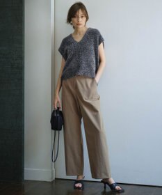 ICB 【洗える】ストレッチピーチツイル バレルパンツ