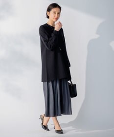 自由区 【洗える】レーヨンポリエステルスムース チュニック丈ニット