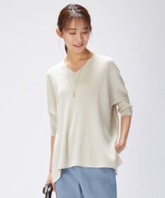 J.PRESS LADIES 【洗える】コットンシルクリラクシー Vネック ニット