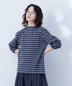 J.PRESS YORK STREET 【UNISEX】インディゴボーダーロングTシャツ