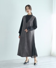 YECCA VECCA 【2点SET】ブラウスセットプリーツMIXジャンスカ