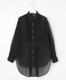 23区 L 【GOLD LABEL】コットンオーガンジー ピンタックブザム シャツ