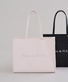 Maison de FLEUR ツイードキャリーオントートバッグ