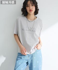 Green Parks 箔プリントフェミニンロゴＴシャツ