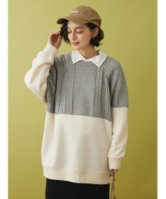 CRAFT STANDARD BOUTIQUE ニットドッキング裏毛プルオーバー