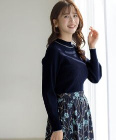 ANY SIS L 【アンサンブル対応】バイカラーリブ ニット