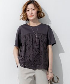 23区 【先行予約】カットワークエンブロイダリー スカラップヘム トップス