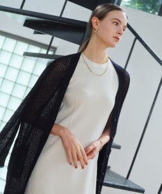 BEIGE， OPTICAL / ペーパーヤーンシアーロングカーディガン