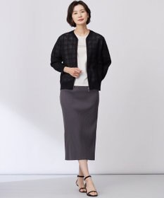 J.PRESS LADIES L 【洗える】SHEER JACQUARD ニット ブルゾン