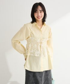 Green Parks ＳＥＴ２点シャツ＋レースビスチェ