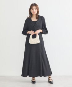 earth music&ecology ＳＥＴ２点ジャカードシャツ＋キャミドレ