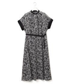 23区 L 【一部店舗限定/速乾性/洗える】モノトーンプリント ワンピース