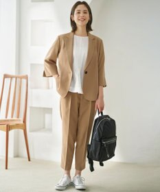 組曲 【美シルエット・ストレッチ・シワになりにくい】オシャクロス テーパードパンツ