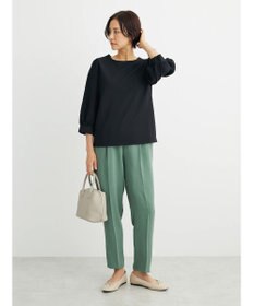 Green Parks 袖異素材使いリップルプルオーバー