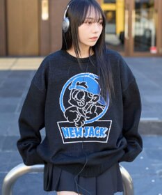 WEGO 【ユニセックス着用ITEM/MLサイズ展開】別注NEW　JACKジャガードニットプルオーバー