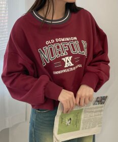 WEGO ラインリブショートスウェット