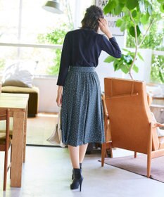 Tiaclasse 【洗える】1枚でコーディネートが決まる花柄ニットドッキングワンピース