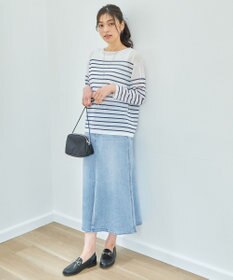 ANY L フロントスリットデニムスカート