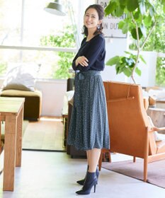 Tiaclasse 【洗える】1枚でコーディネートが決まる花柄ニットドッキングワンピース