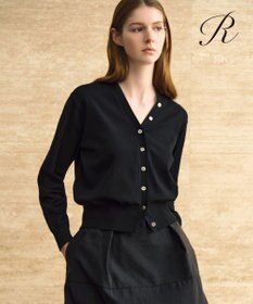 23区 【R(アール)】アイスニット Vネック カーディガン ブラック系