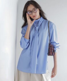 組曲 S 【加藤ローサさん着用 / 前後着用可】コットンタッチシャーティング刺繍入り ブラウス