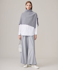 ICB 【洗える】ウールポリエステルニットケープ