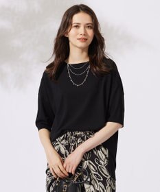 自由区 L 【接触冷感・UVカット・WEB限定カラーあり】クレープストレッチプルオーバー ニット