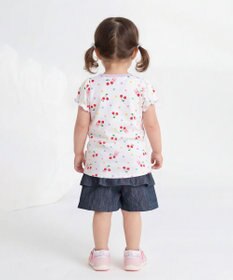 MIKI HOUSE HOT BISCUITS 【80-120cm】キャビット×さくらんぼ 総柄 半袖Tシャツ