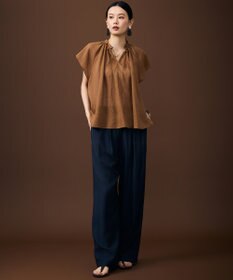 自由区 【WEB限定カラーあり】シアーラミーローンフリルデティール ブラウス