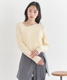 earth music&ecology アシメネックリブプルオーバー