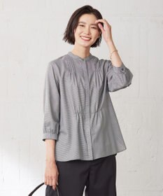 J.PRESS LADIES L 【洗える】ウォッシャブルキュプラツイル バンドカラー ブラウス