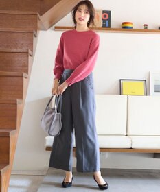 ANY SIS 【美人百花11月号掲載】パール調ポイントツイル パンツ