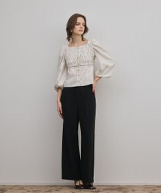 GRACE CONTINENTAL ラメドットタフタジャガードトップ