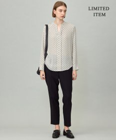 ICB L 【新色追加・WEB限定】BackSatinAmunzen キーネックブラウス