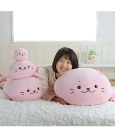 Mother garden しろたん 桜色 ふわもち 抱き枕 ぬいぐるみ 小 55cm