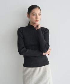 YECCA VECCA ラメ混ハイネックリブニット