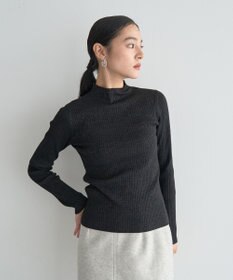 YECCA VECCA ラメ混ハイネックリブニット