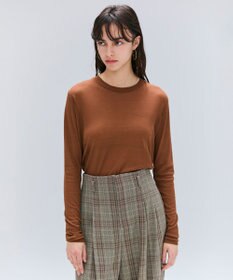 BEIGE， 【洗える】SORE / シアーコットンクルーネックカットソー Brown