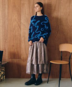 YECCA VECCA ラメティアードギャザースカート