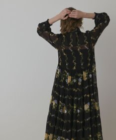 GRACE CONTINENTAL フラワープリントティアードワンピース