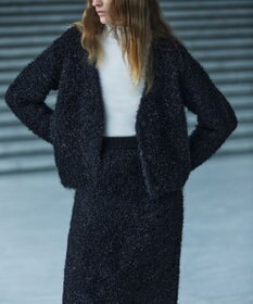 uncrave ヘアリー ラメ ニット スカート（uncrave WHITE）