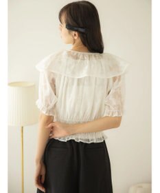 earth music&ecology 衿付きフラワーブラウス