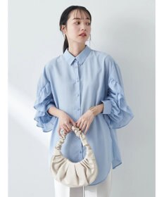 earth music&ecology フリルスリーブシャツ