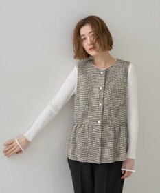 YECCA VECCA 袖口シアーリブニット