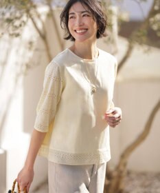 J.PRESS LADIES 【一枚で着映え】スムースジャージー 刺繍 カットソー