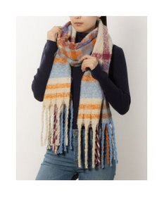 UNBILLION カシュネ cache nez / 太フリンジハーフチェックストール